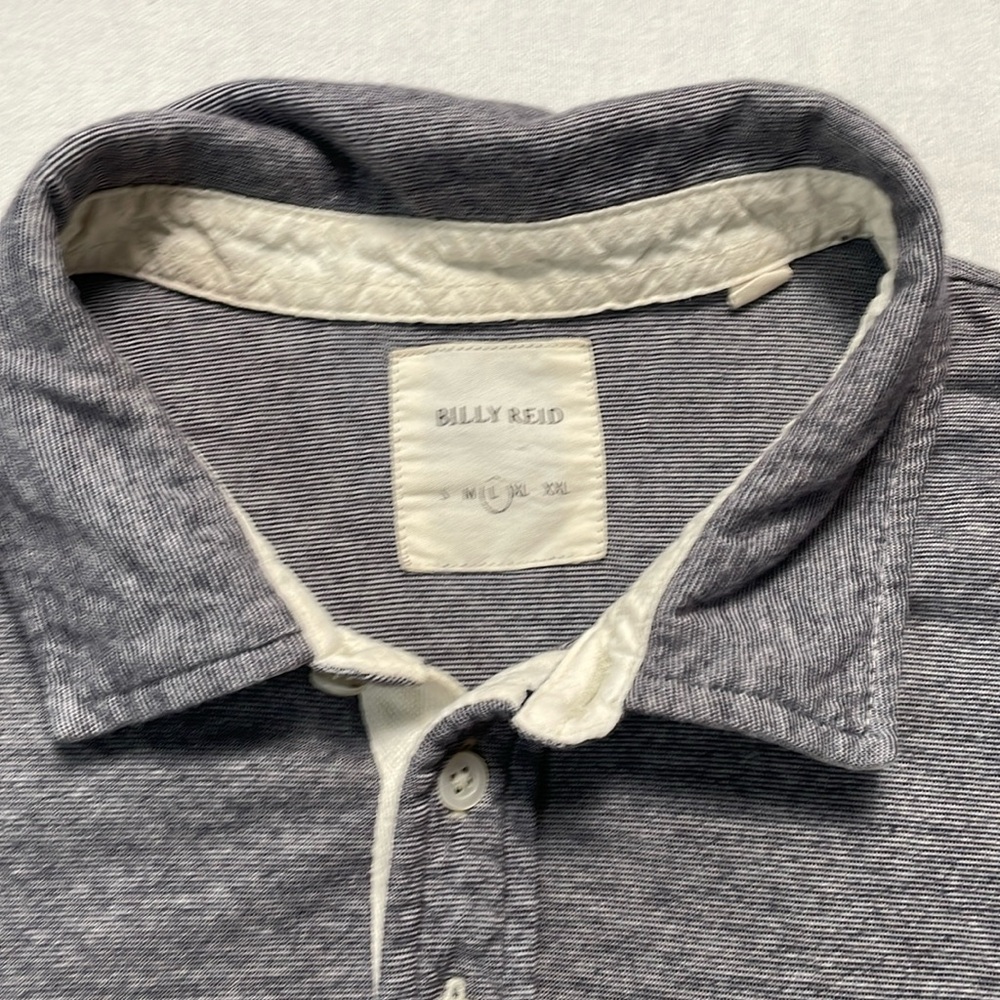 Billy Reid Gray Polo Shirt Size Large